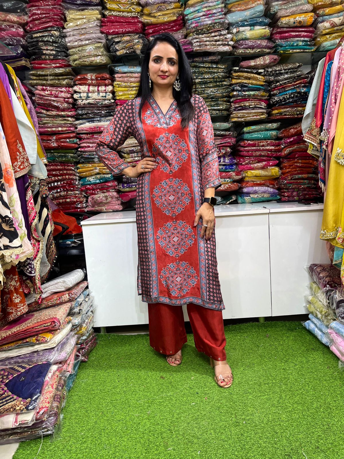 Pure Crape Ajrak Coord Set - Image 3