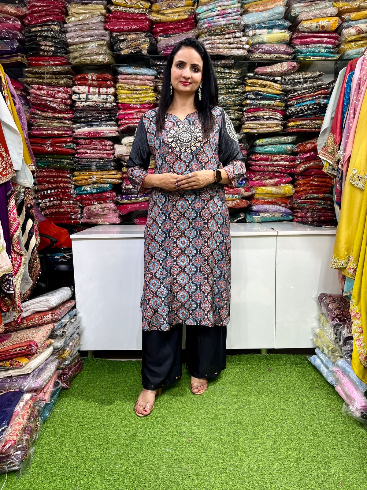 Pure Crape Ajrak Coord Set