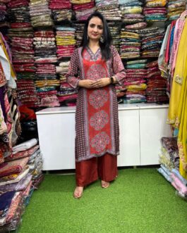 Pure Crape Ajrak Coord Set