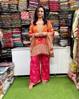 Pure Crape Designer Butterfly Coord Set