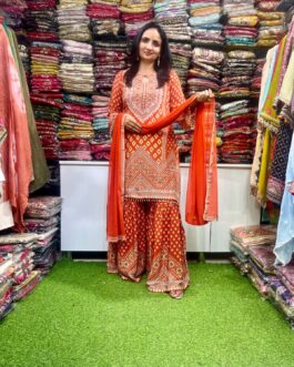 Pure Crape Designer C Cut Sharara Set