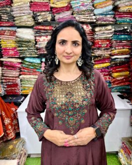 Pure Crape Designer Hand Embroidered Coord Set