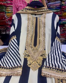 Pure Crape Designer Pakistani Style Suit Set