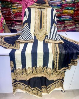 Pure Crape Designer Pakistani Style Suit Set