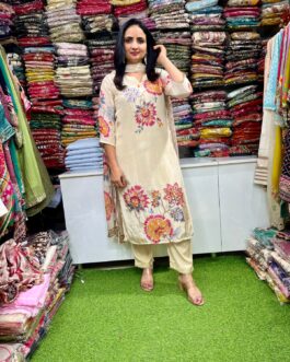 Pure Crape Designer Suit Set with Embroidery