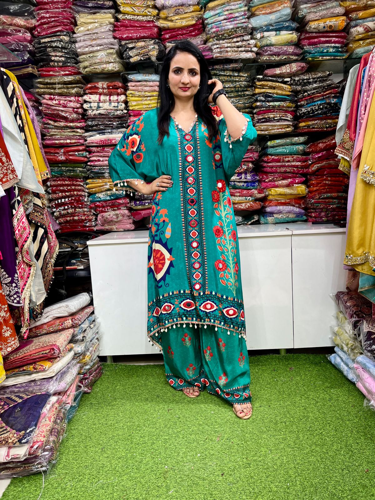 Pure Crape Designer long Coord Set - Image 3