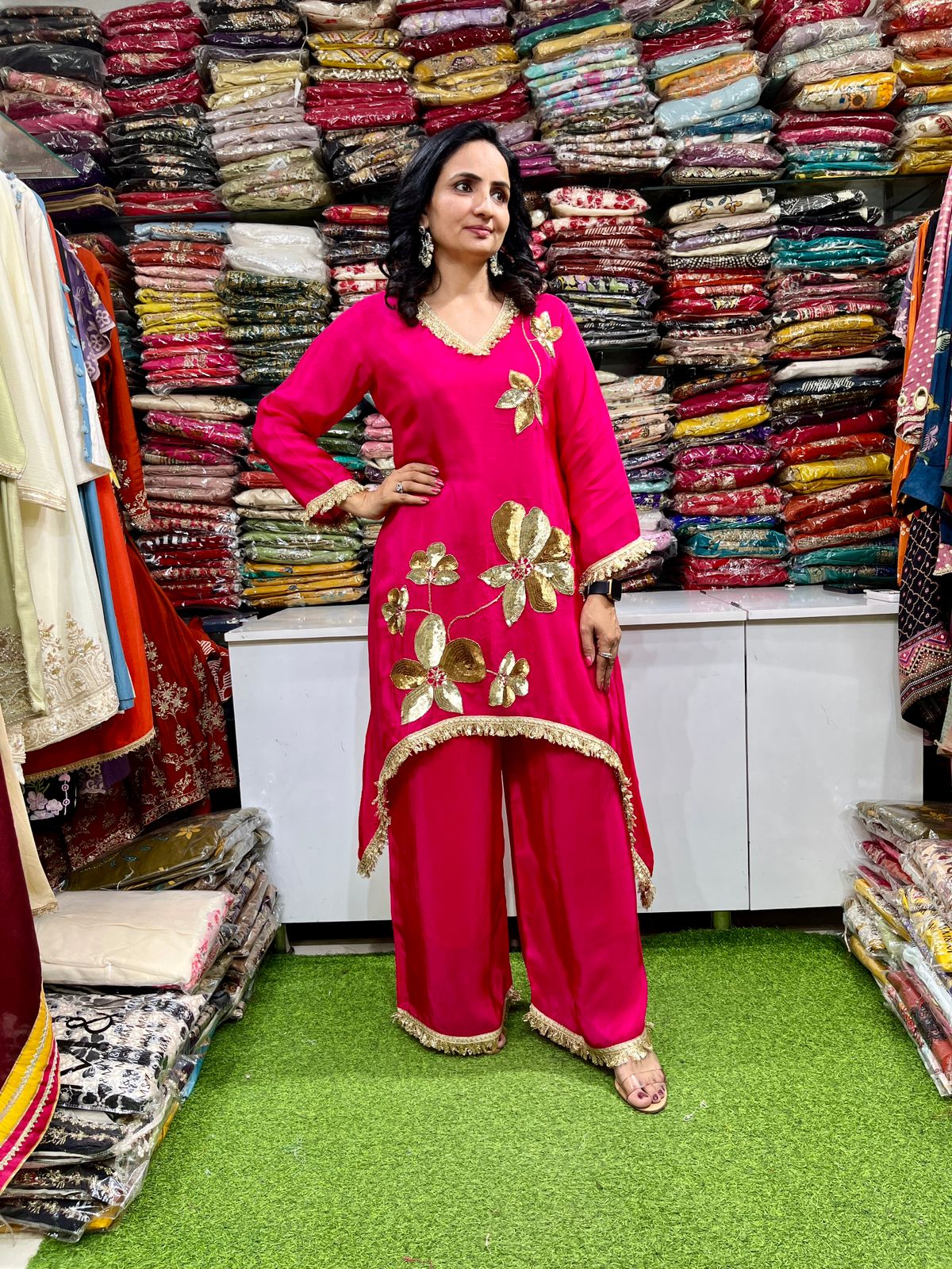 Pure Crape Embroidered Designer Coord Set - Image 4