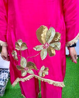 Pure Crape Embroidered Designer Coord Set