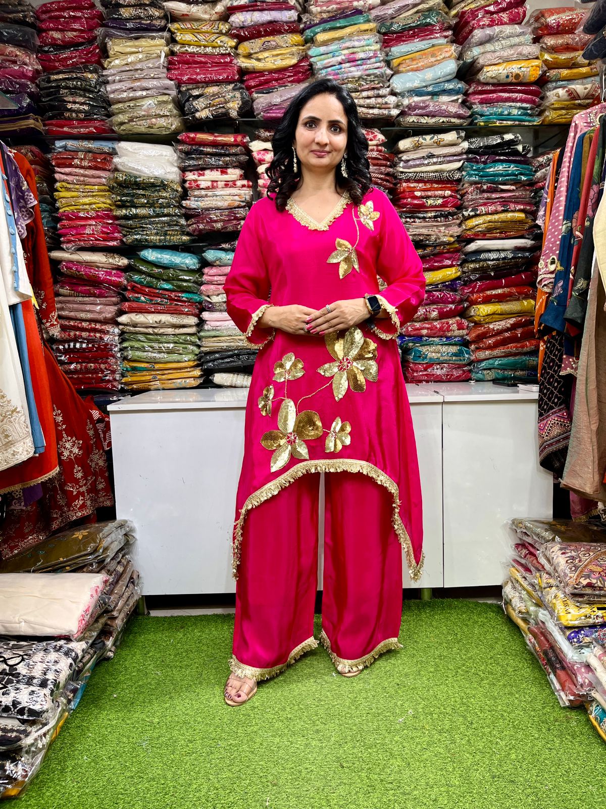 Pure Crape Embroidered Designer Coord Set