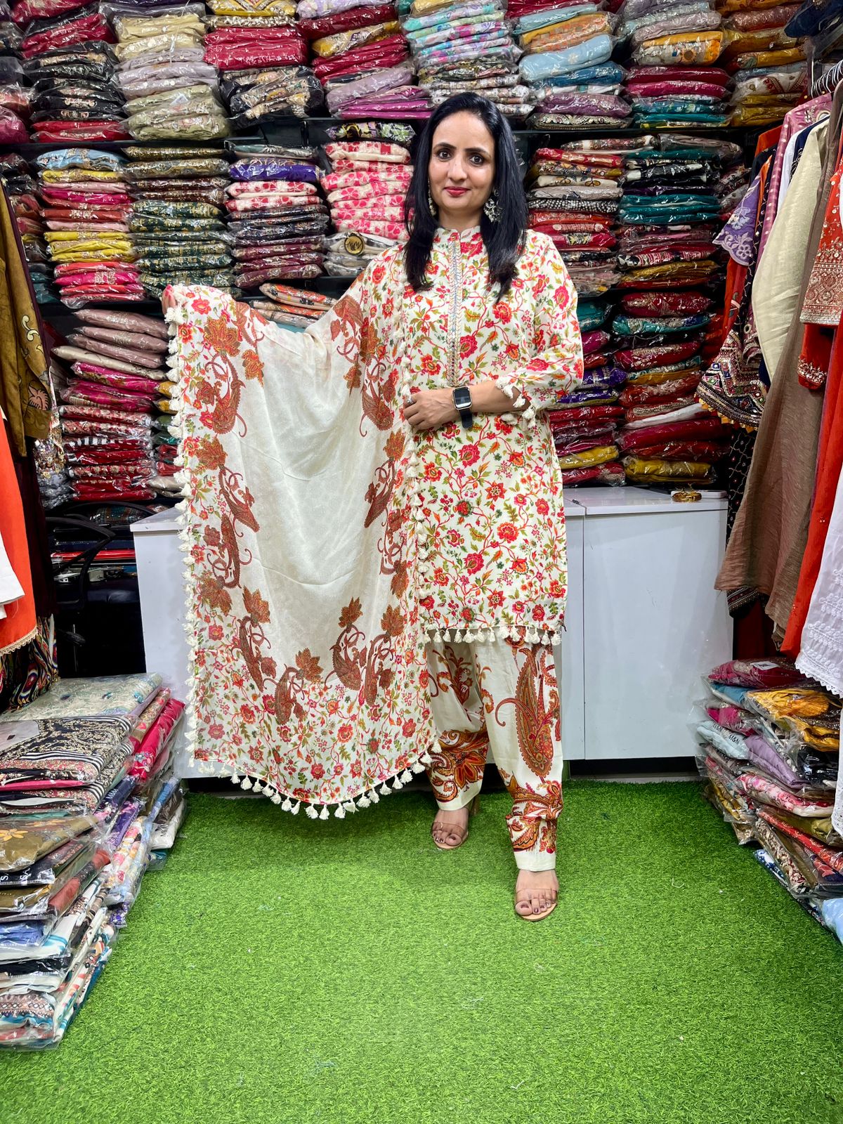 Pure Crape Farshi Suit Set