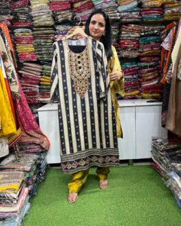 Pure Crape Real Mirror Embroidered Coord Set