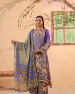 Pure Muslin C Cut Designer Suit Set