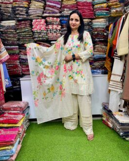 Pure Schifli Cotton Paplum Set