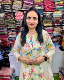 Pure Schifli Cotton Paplum Set