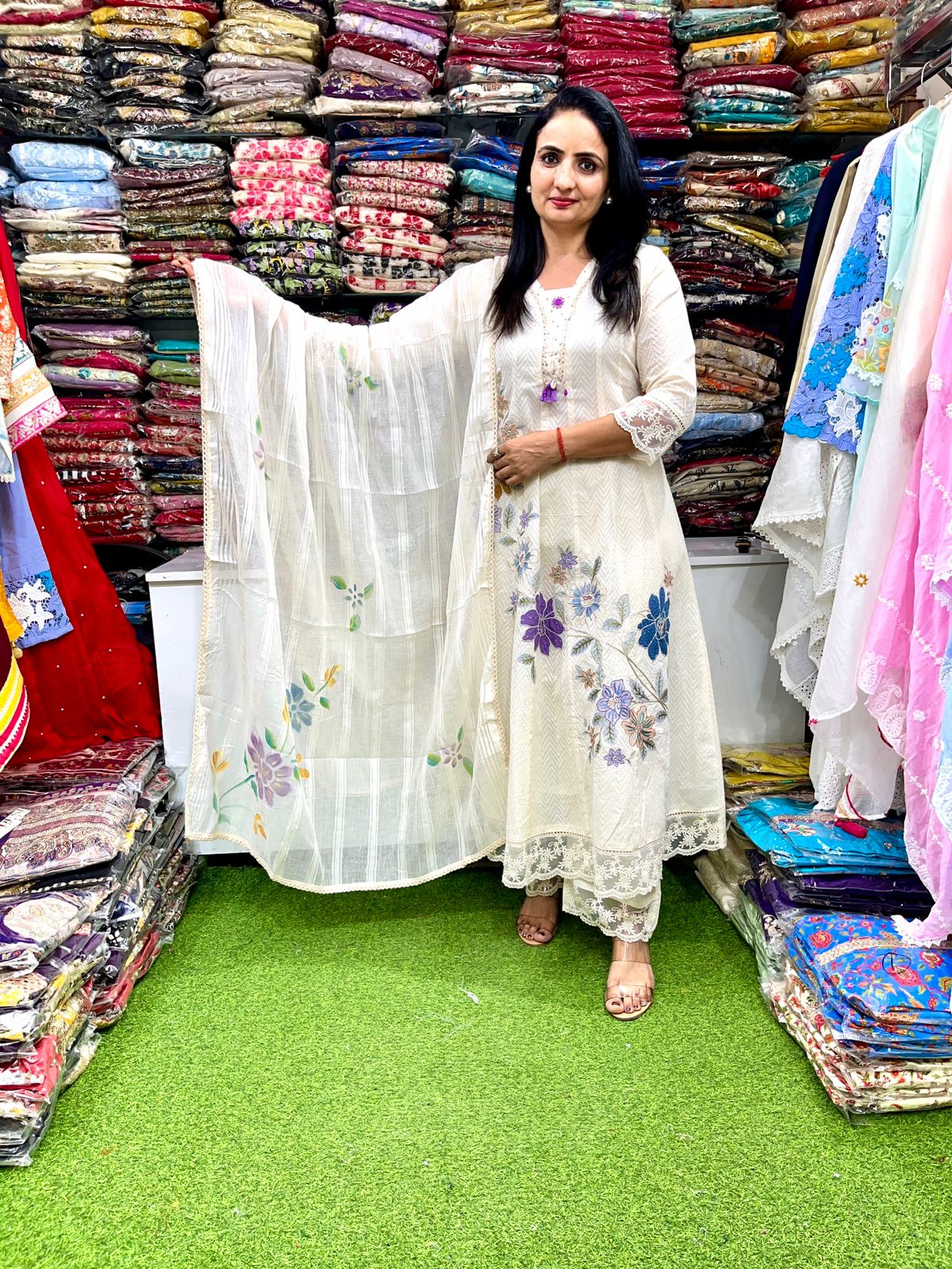 Designer Hakuba Anarkali with Embroidery