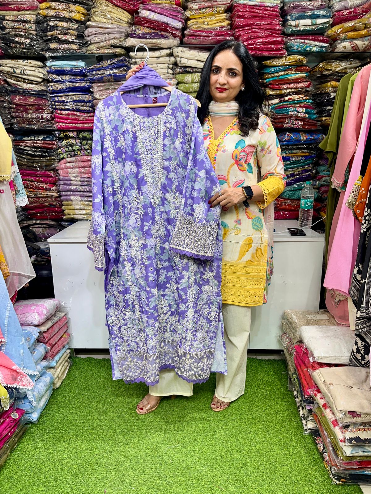 Designer Muslin Cotton Pakistani Suit Set