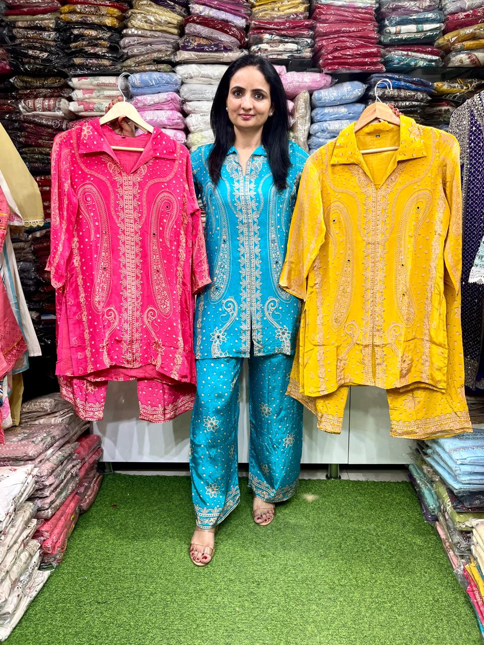 Designer Pure Crape Coord Set