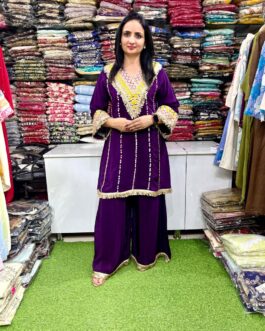 Designer Pure Crape Mirror work coord set