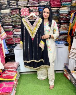 Designer Pure Crape Mirror work coord set