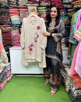 Premium Jute Embroidered Coord with Jacket