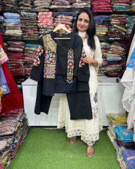 Premium Khadi Cotton 3 Peice Embroidered Coord Set