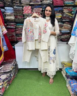 Premium Khadi Cotton 3 Peice Embroidered Coord Set (Copy)