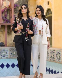 Premium Khadi Cotton 3 Peice Embroidered Coord Set (Copy)