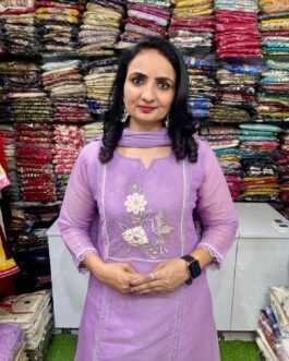 Premium Mal Chandheri A Line Embroidered Suit Set