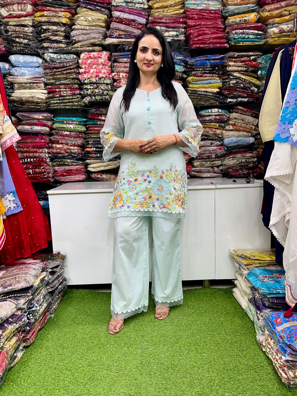 Premium Mal Chandheri Embroidered Coord Set