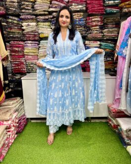 Premium Mal Cotton Anarkali Set