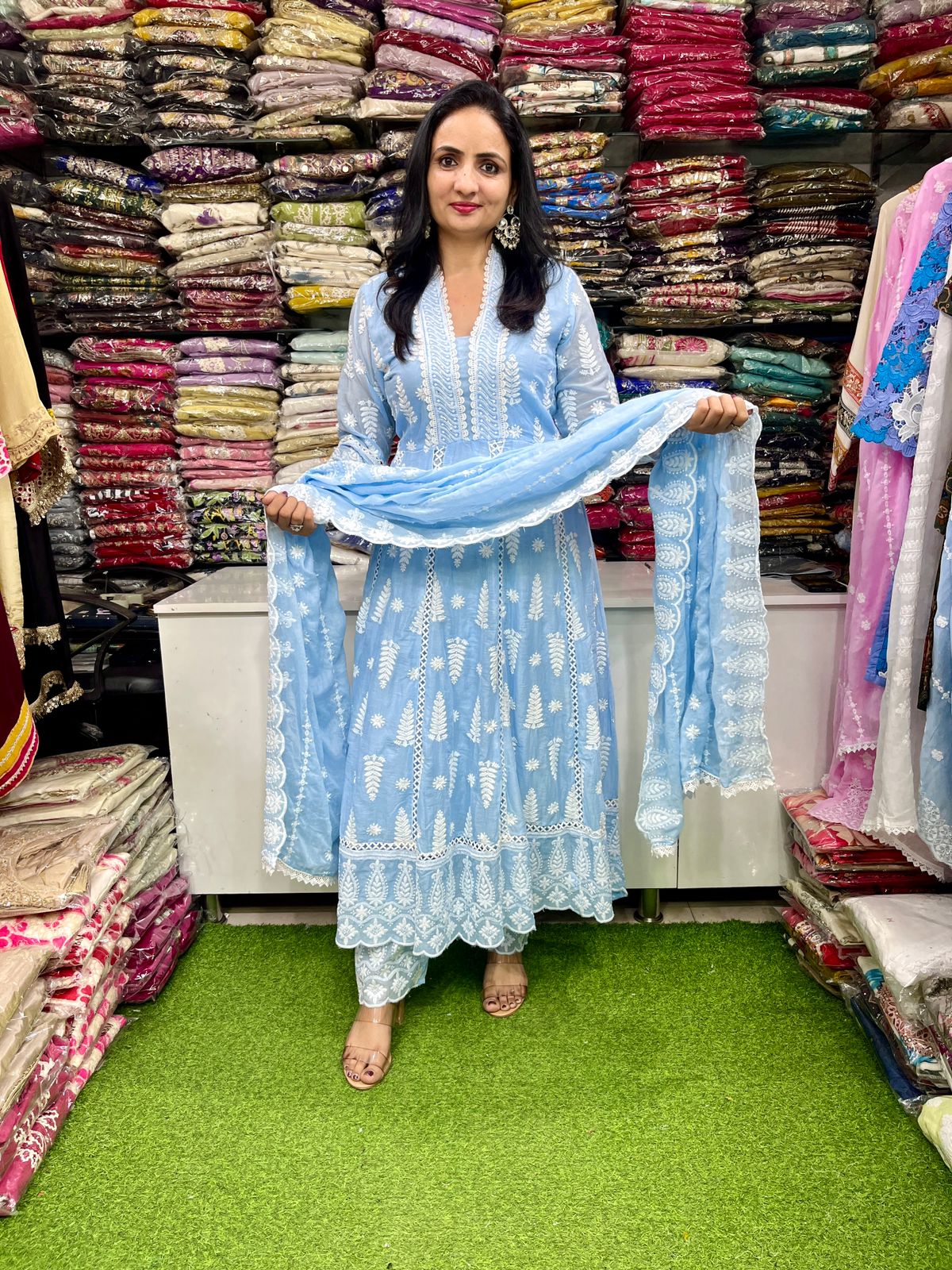 Premium Mal Cotton Anarkali Set