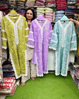 Premium  Pakistani Cotton Crochet Suit Set