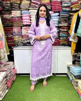 Premium Pakistani Cotton Crochet Suit Set