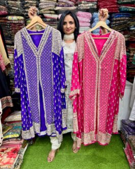 Premium Pure Crape Designer Set with Potli