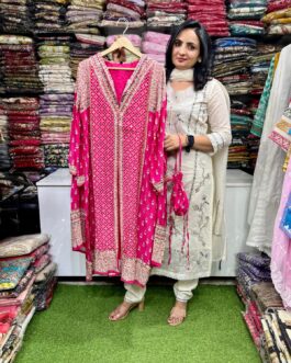 Premium Pure Crape Designer Set with Potli