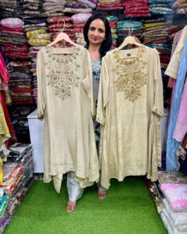 Premium Pure Crape Hand Embroidered Coord Set