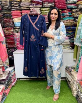 Pure Cotton Angrakha Anarkali Set