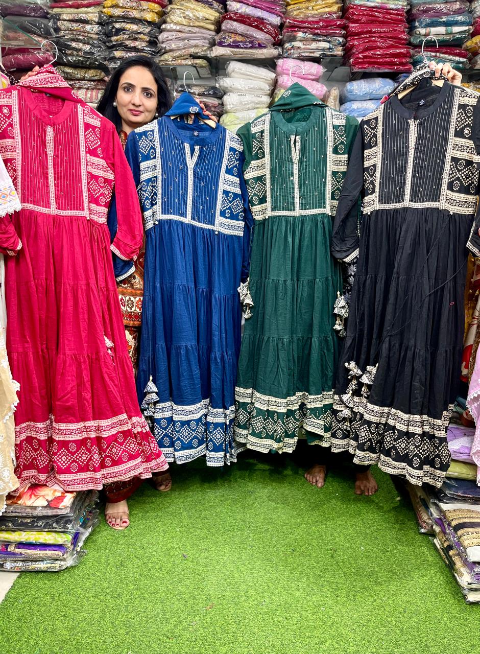 Pure Cotton Designer Anarkali Set