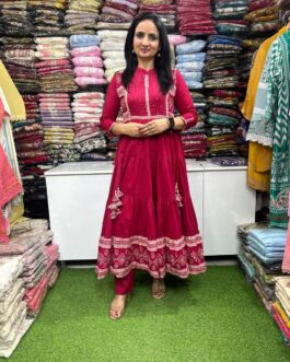 Pure Cotton Designer Anarkali Set