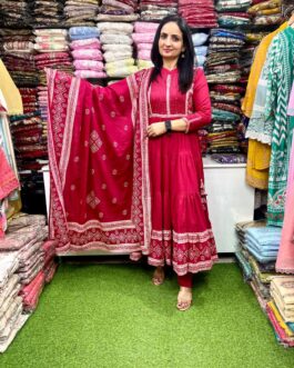 Pure Cotton Designer Anarkali Set