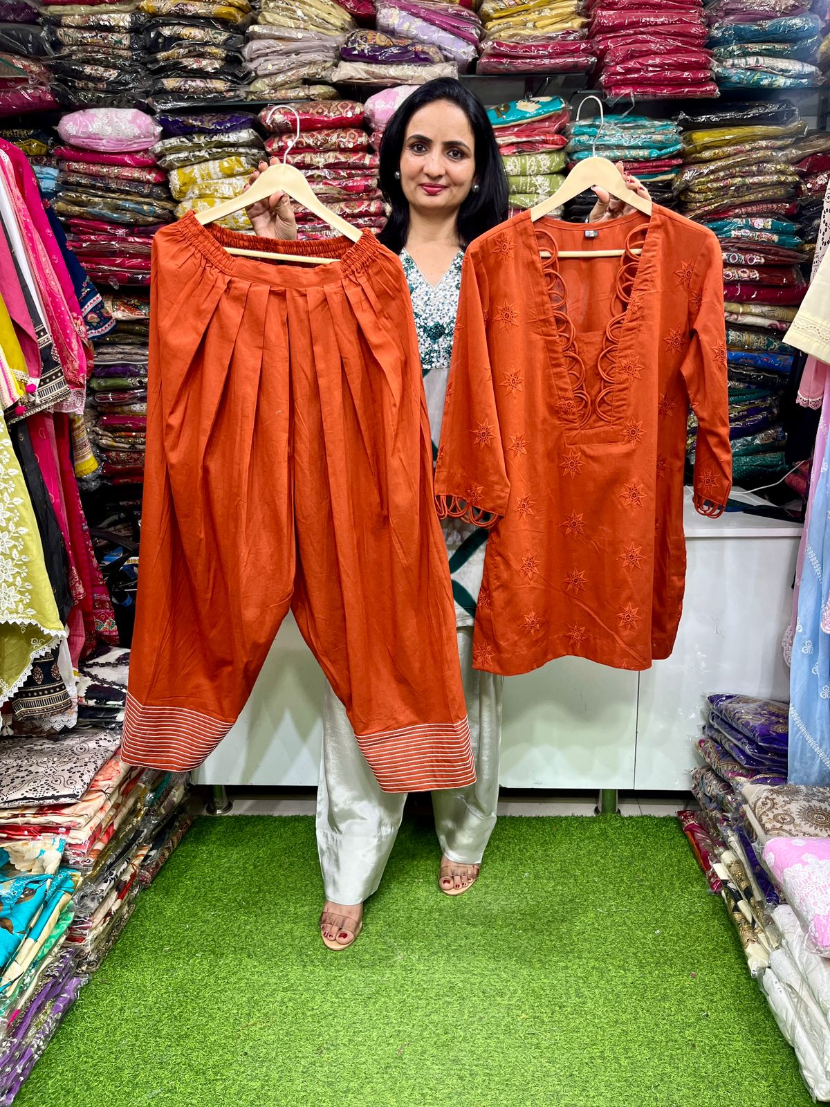 Pure Cotton Designer Farshi Set