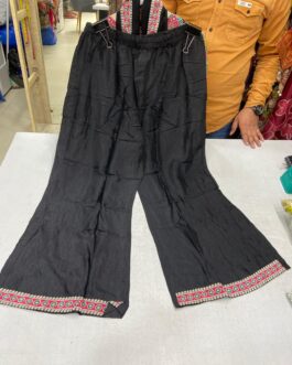 Pure Crape Black C Cut Suit Set