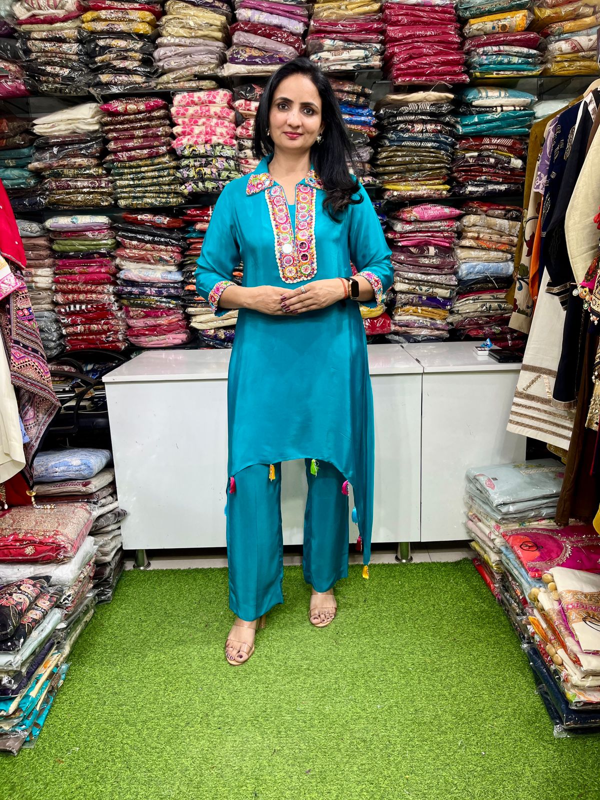 Pure Crape Designer C Cut Coord Set