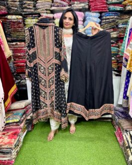 Pure Crape Designer C Cut Suit Set