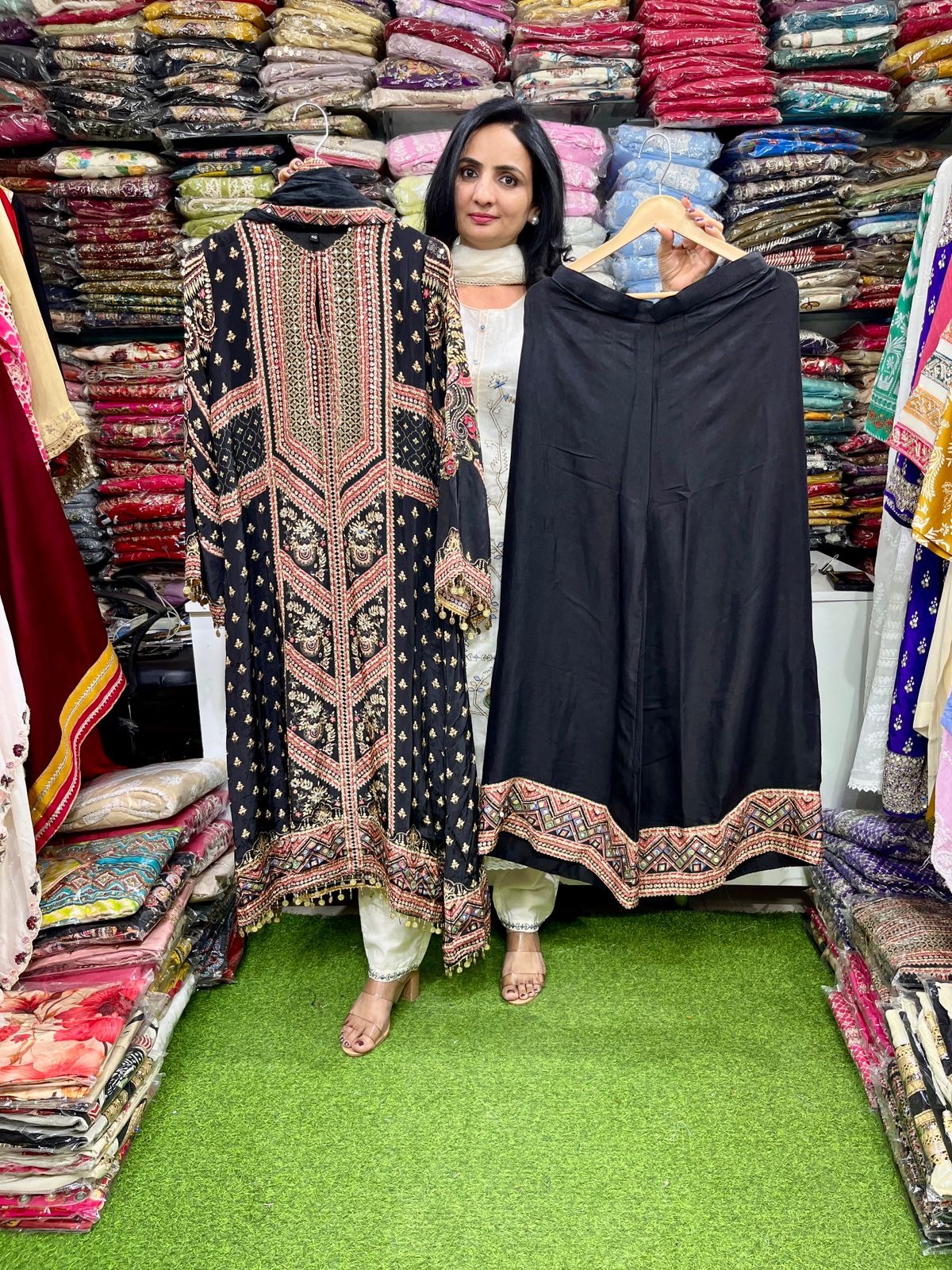 Pure Crape Designer C Cut Suit Set - Image 2