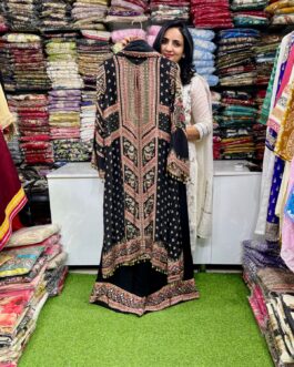 Pure Crape Designer C Cut Suit Set