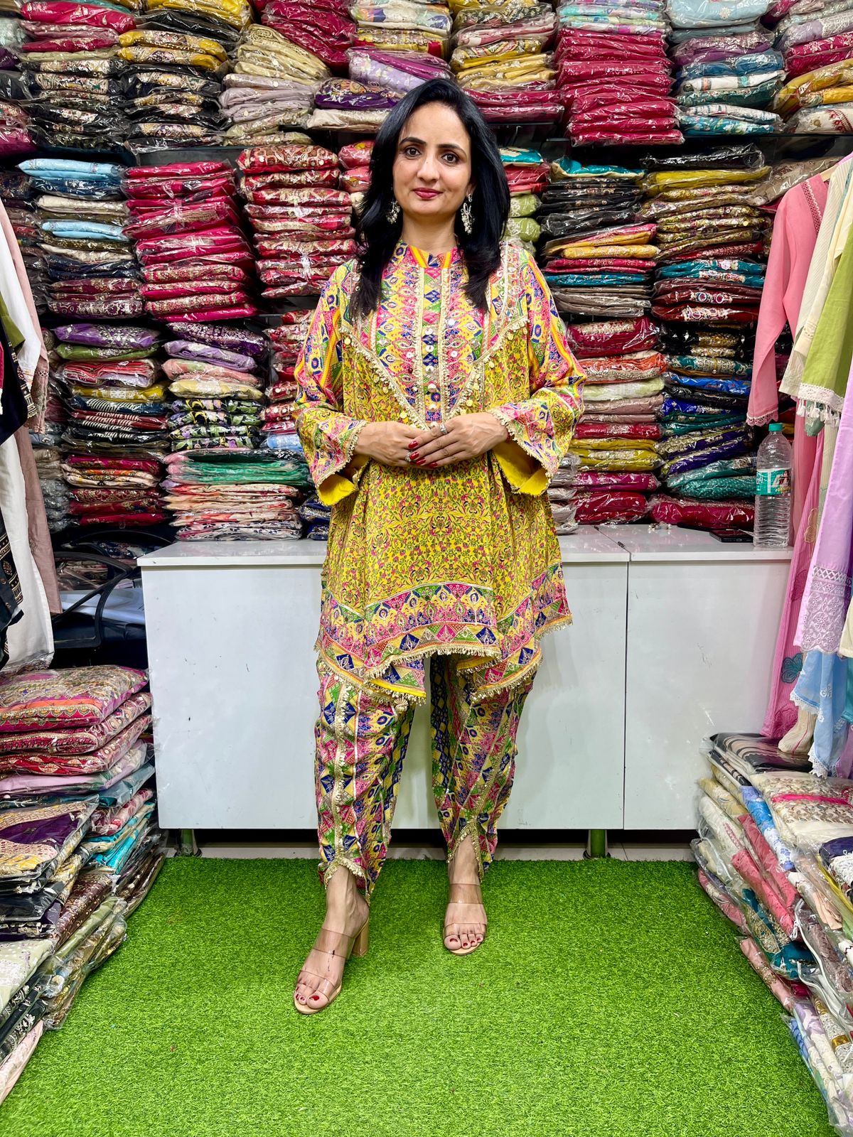 Pure Crape Designer Dhoti Set