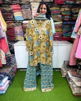 Pure Crape Designer Farshi Set