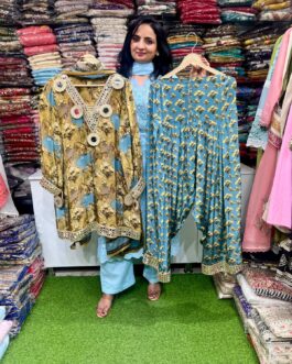 Pure Crape Designer Farshi Set