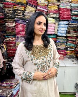 Pure Crape Designer Hand Embroidered Coord Set